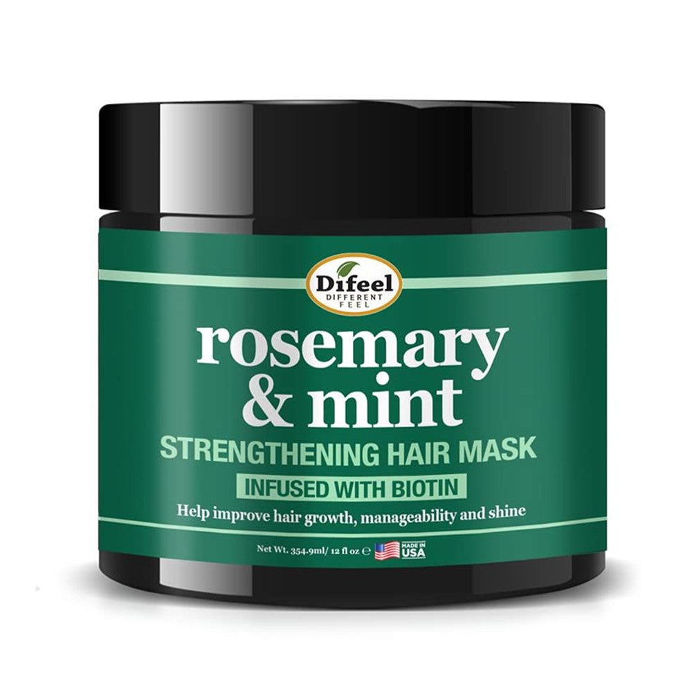 Difeel Rosemary and Mint Strengthening Hair Mask with Biotin, 12 Oz